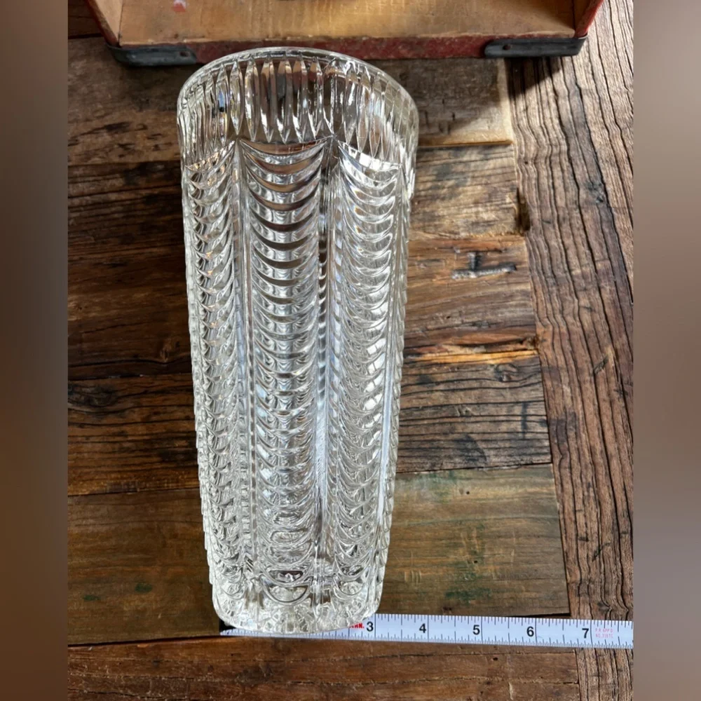 Mid-Century Crystal Transparent Vase, Italy, 1960s